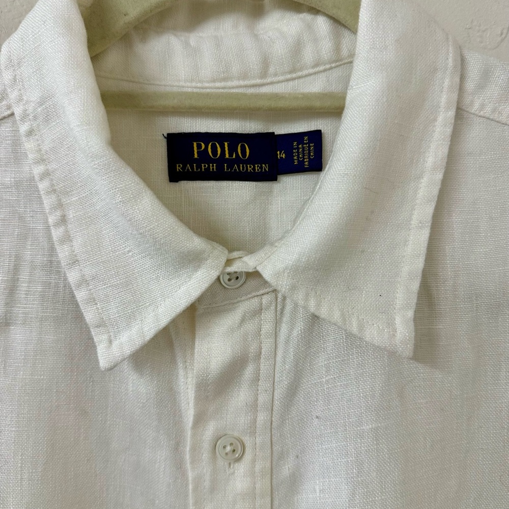 Ralph Lauren Sleeveless White Linen Button-Front Midi Dress - Picture 2 of 8